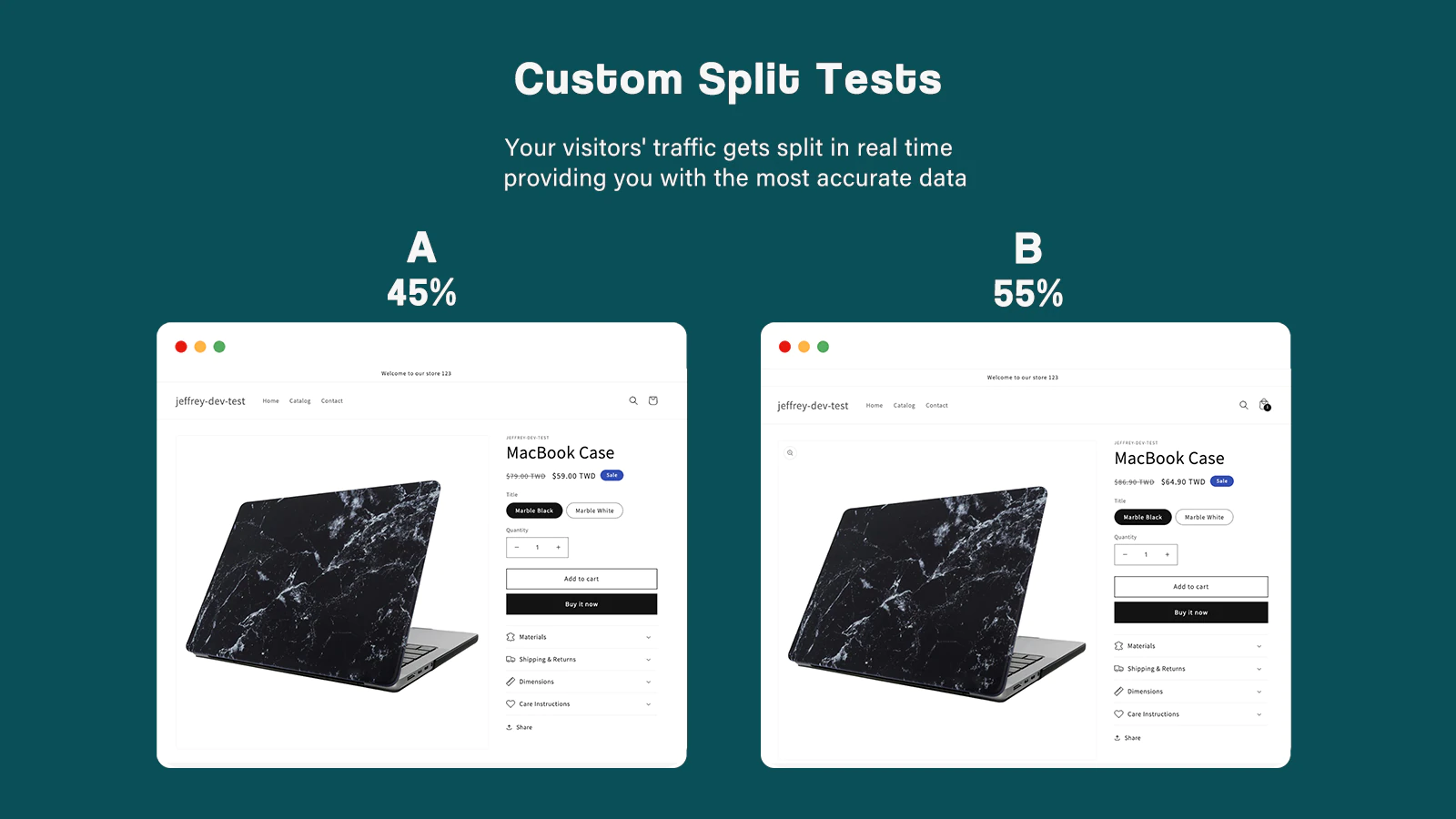 AB testing helps you test out which Shopify translation is better